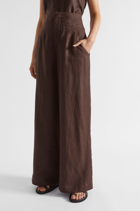 Core Linen Waisted Pant  Deep Raisin  hi-res