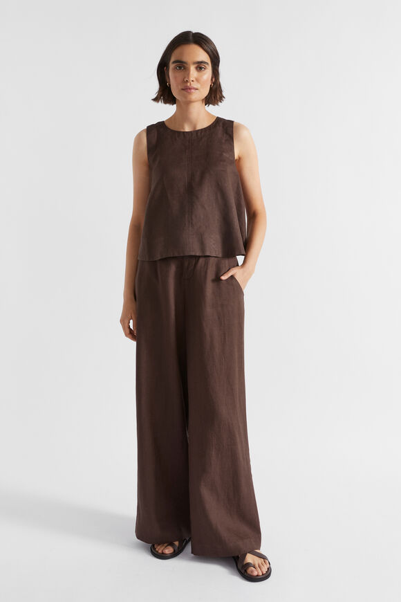 Core Linen Waisted Pant  Deep Raisin  hi-res