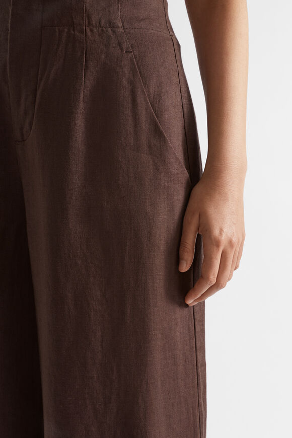 Core Linen Waisted Pant  Deep Raisin  hi-res