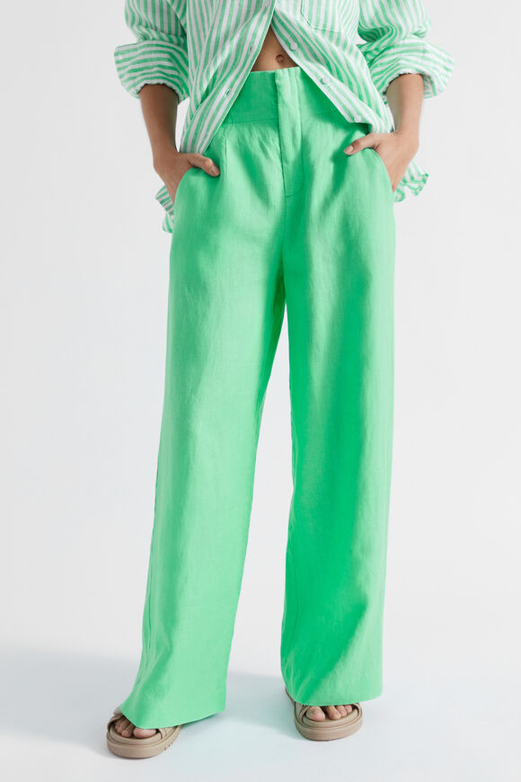 Core Linen Waisted Pant  Key Lime  hi-res