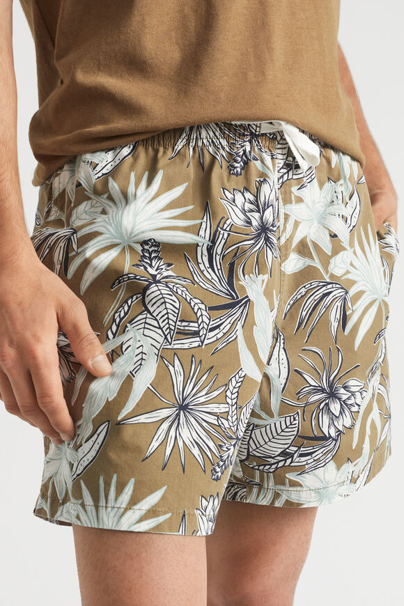 Mens Floral Beach Short  Tobacco  hi-res