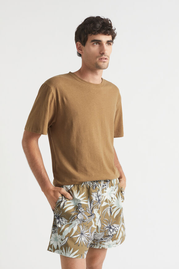 Mens Floral Beach Short  Tobacco  hi-res
