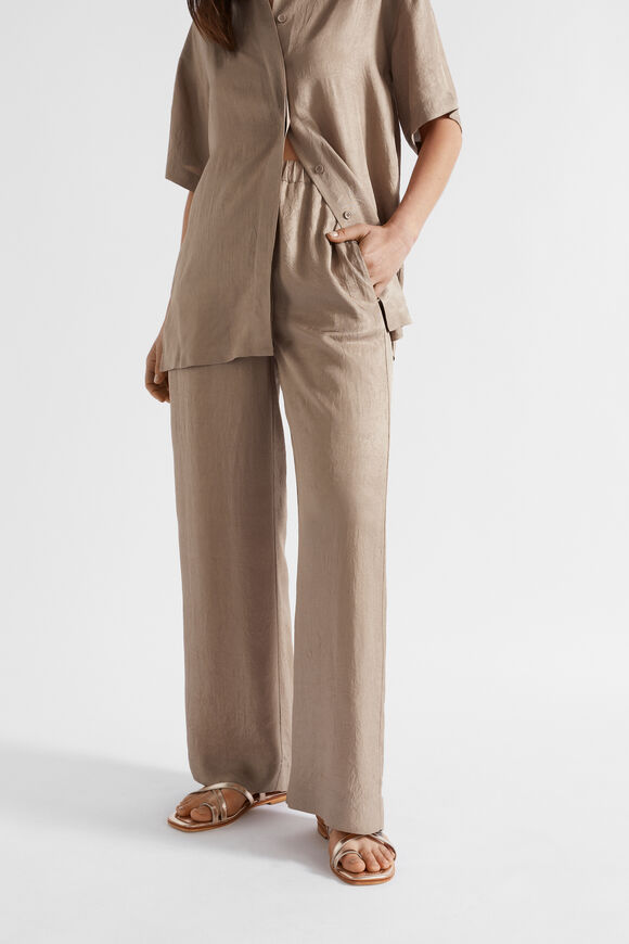 Satin Wide Leg Trouser  Cookie  hi-res