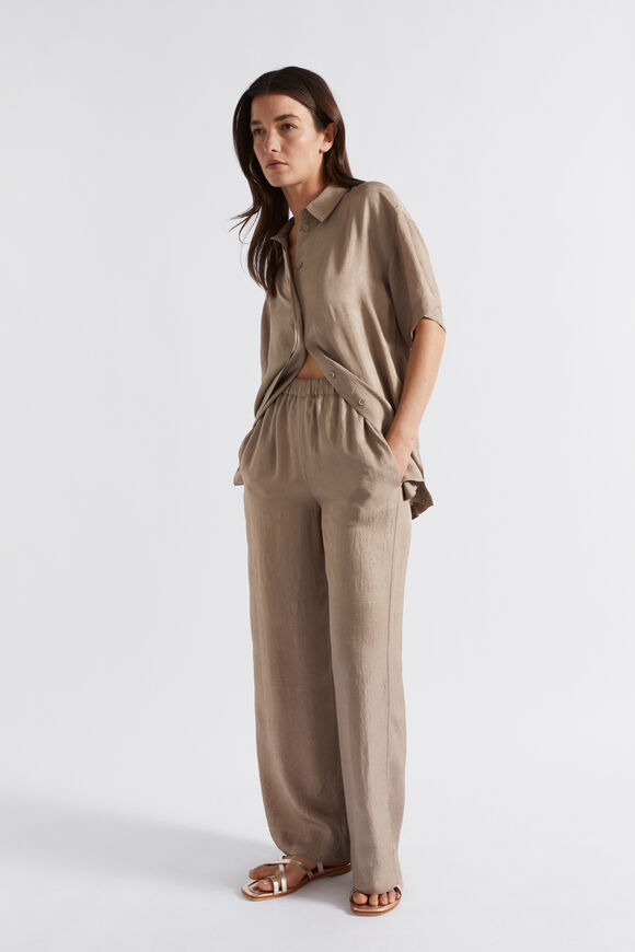 Satin Wide Leg Trouser  Cookie  hi-res