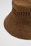 Cutout Straw Bucket Hat  Pecan Brown  hi-res