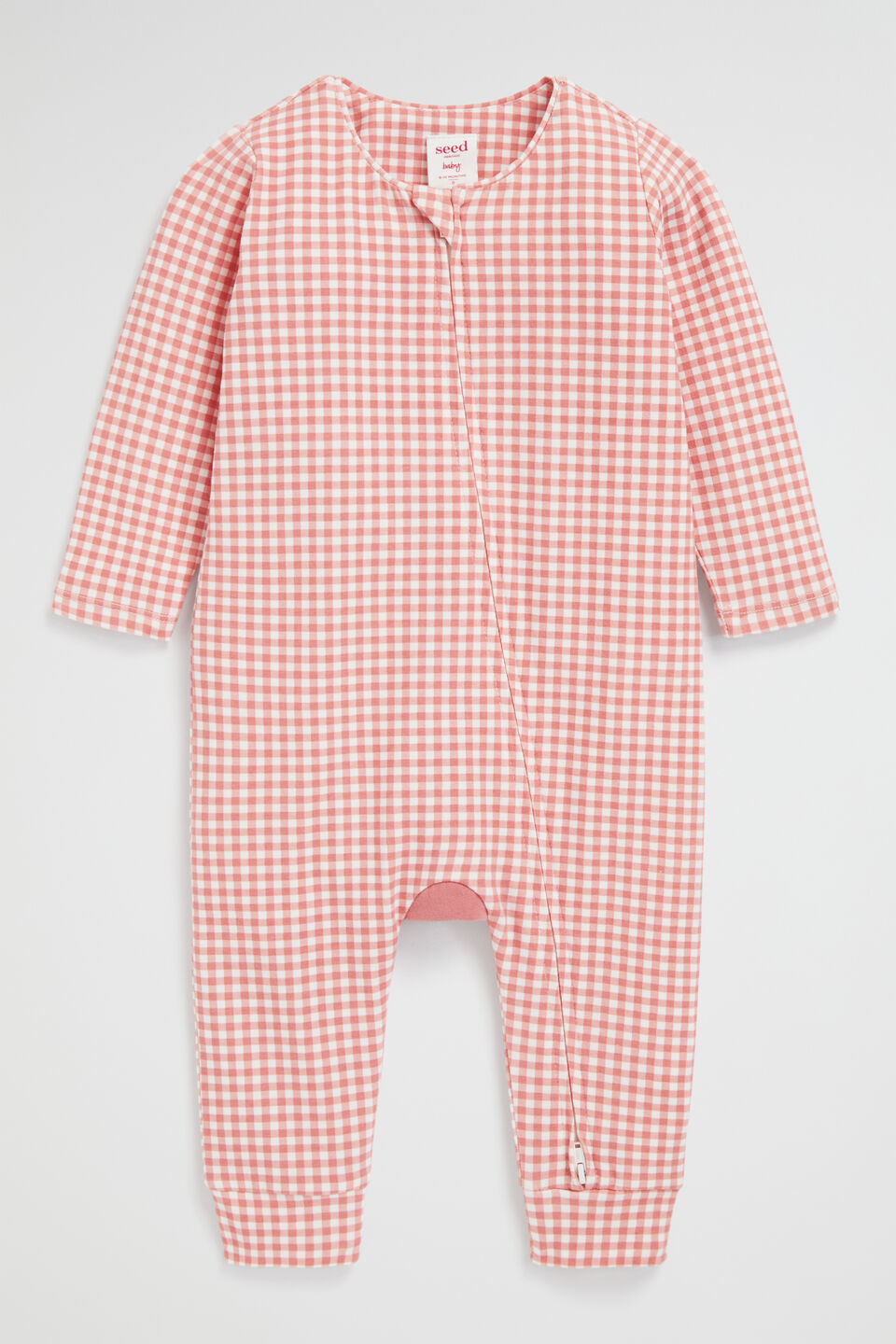 Gingham Zipsuit  Desert Rose
