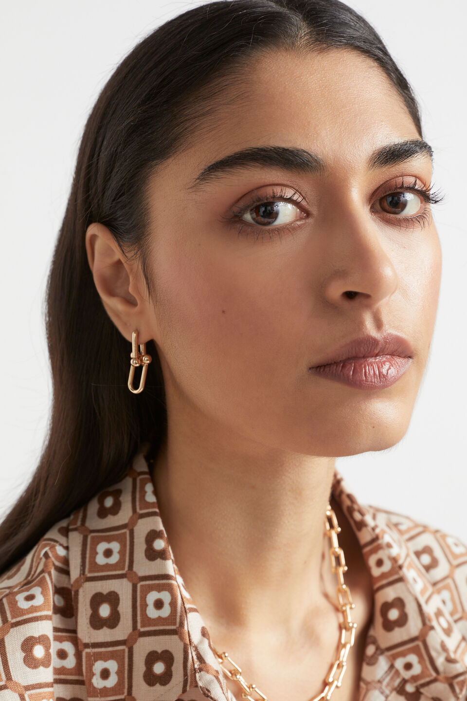 Ball Link Drop Earring  Gold