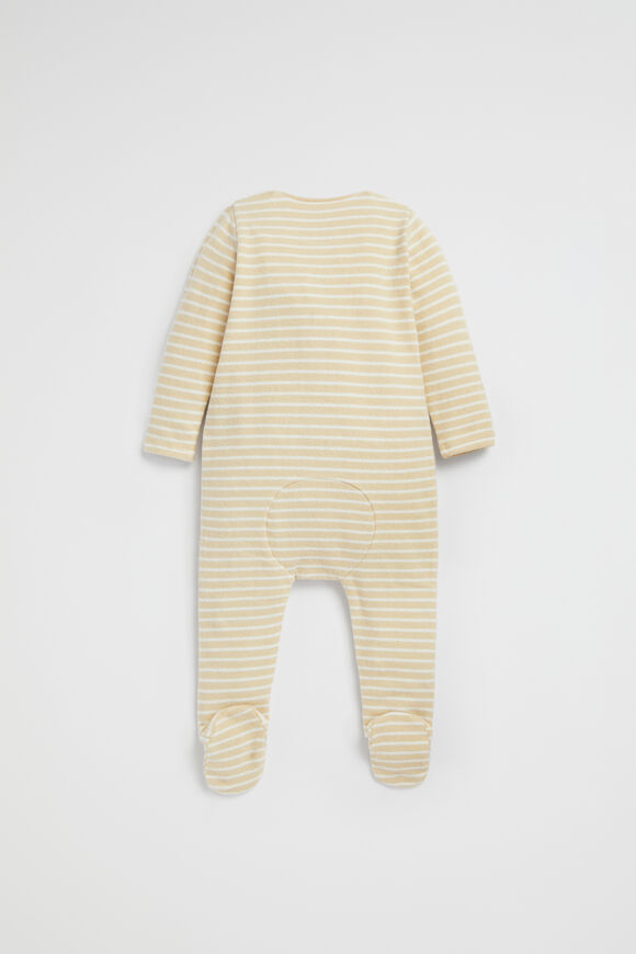 Brushed Stripe Zipsuit  Lemon  hi-res