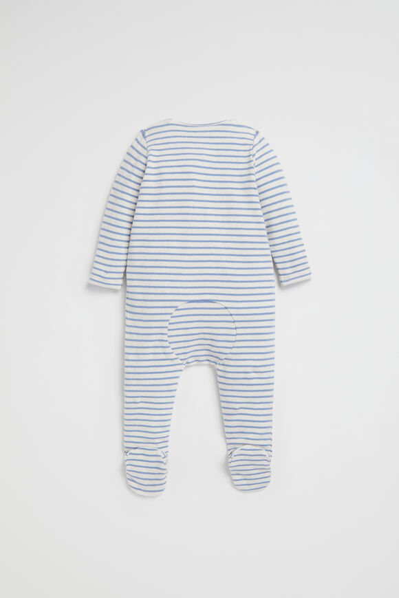 Brushed Stripe Zipsuit  Snow Marle  hi-res