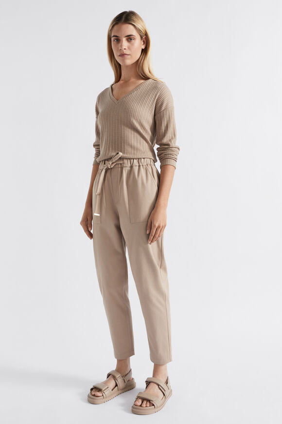 Elasticated Tapered Leg Pant  Cookie  hi-res