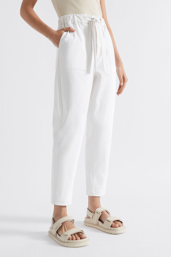 Elasticated Tapered Leg Pant  Whisper White  hi-res