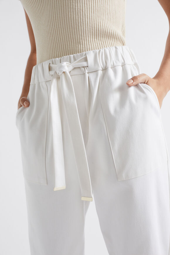 Elasticated Tapered Leg Pant  Whisper White  hi-res