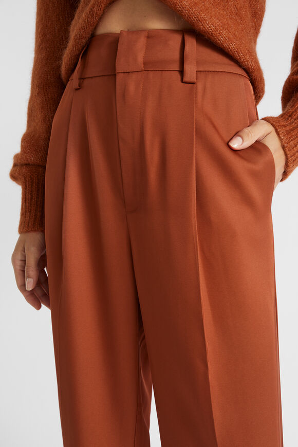 Pleat Front Trouser  Burnt Brick  hi-res