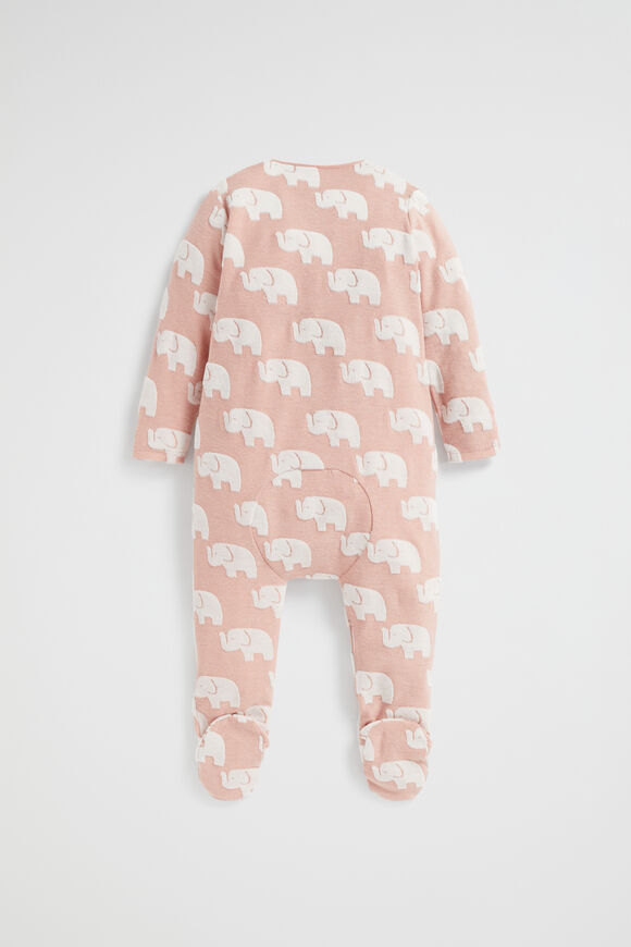 Elephant Jacquard Zipsuit  Chalk Pink  hi-res
