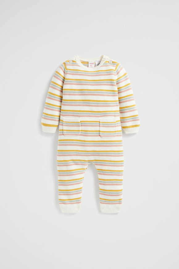 Stripe Knit Jumpsuit  Multi  hi-res