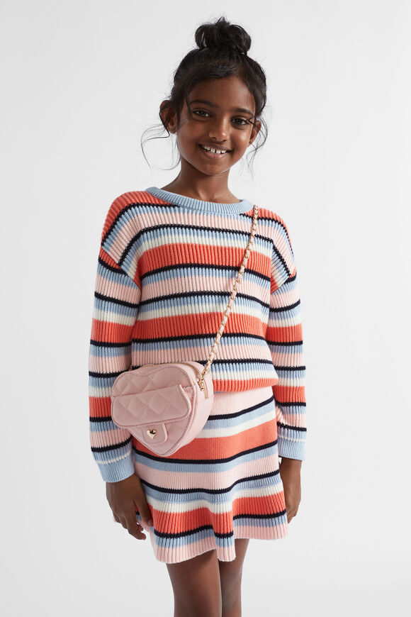 Quilted Heart Cross Body Bag  Dusty Rose  hi-res