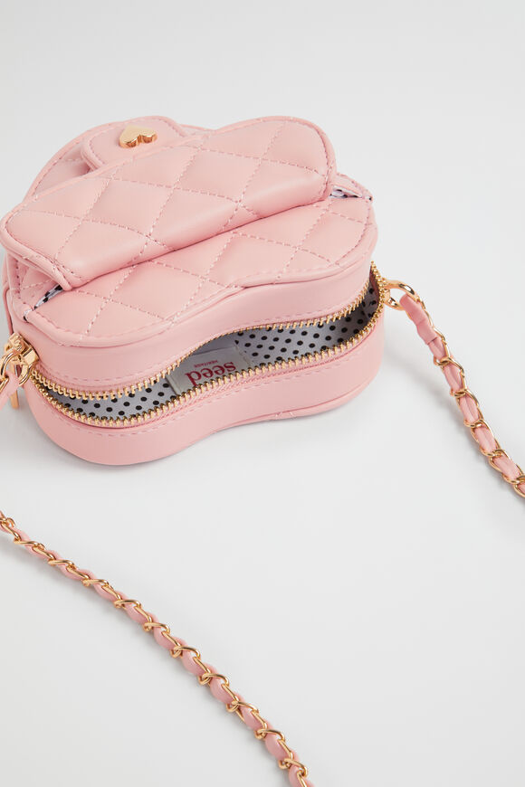 Quilted Heart Cross Body Bag  Dusty Rose  hi-res