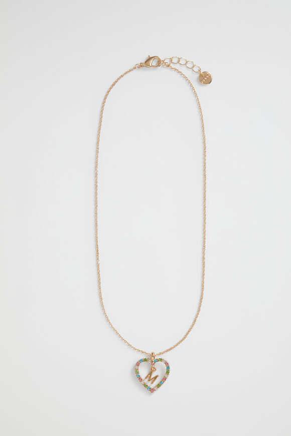 Rainbow Heart Initial Necklace  M  hi-res