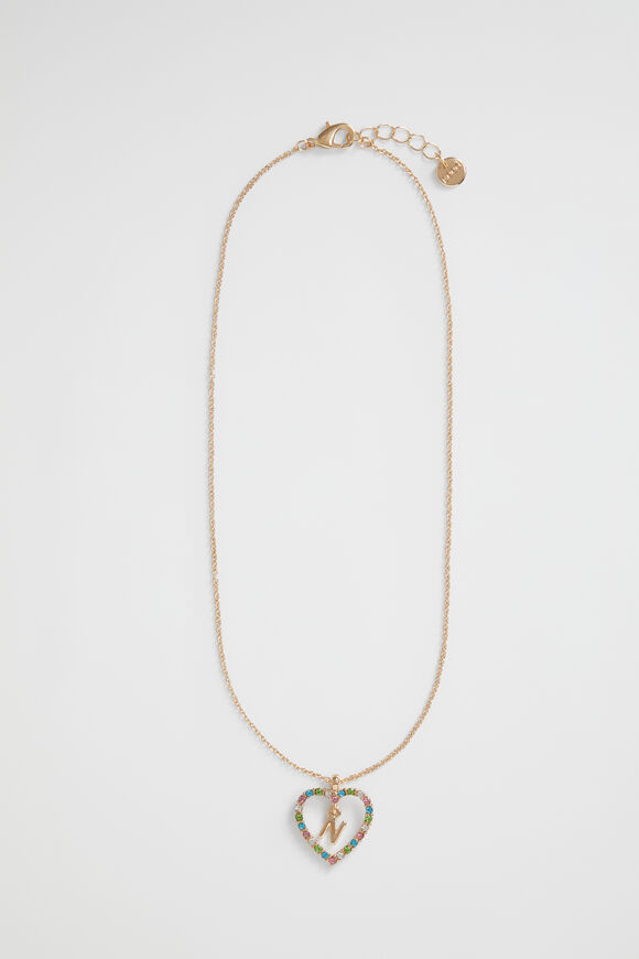 Rainbow Heart Initial Necklace  N  hi-res