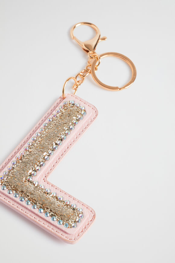 Glitter Initial Keyring  L  hi-res