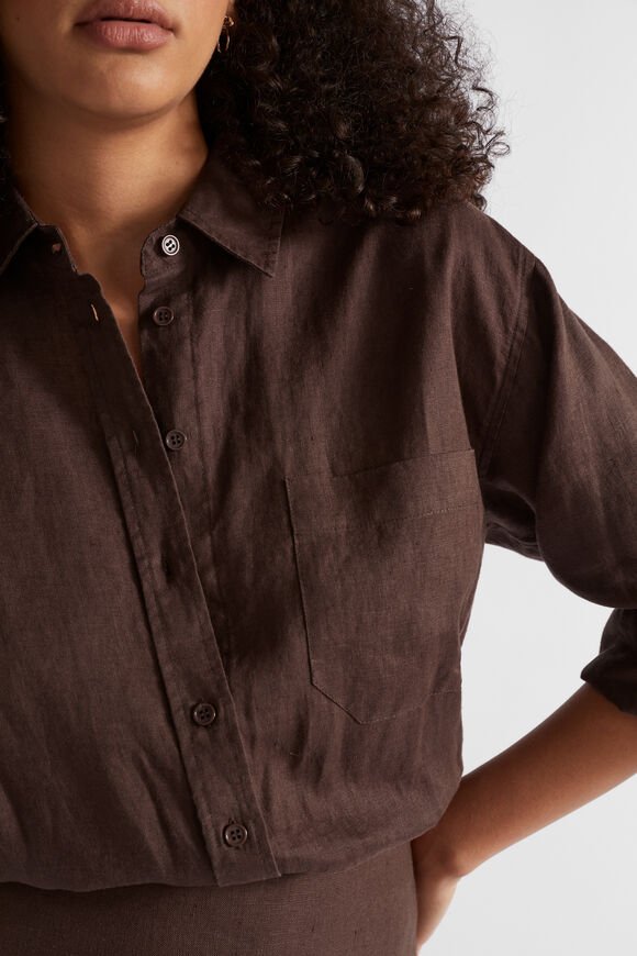 Core Linen Boyfriend Shirt  Deep Raisin  hi-res