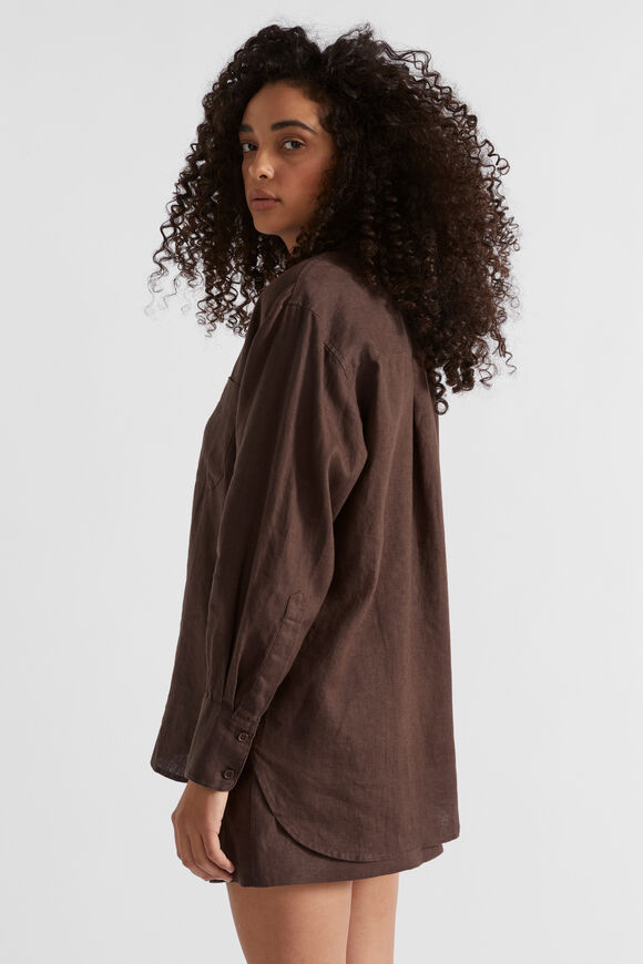 Core Linen Boyfriend Shirt  Deep Raisin  hi-res