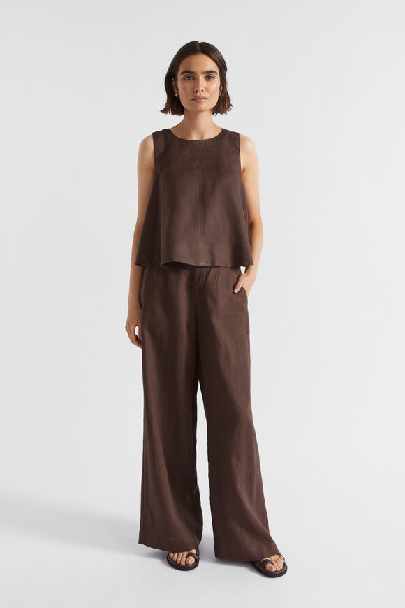 Core Linen Shell Top  Deep Raisin  hi-res