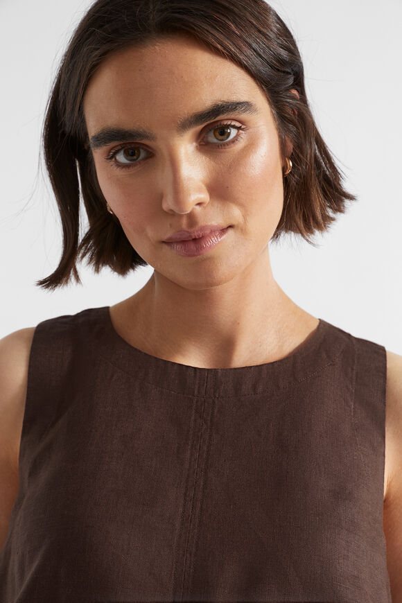 Core Linen Shell Top  Deep Raisin  hi-res