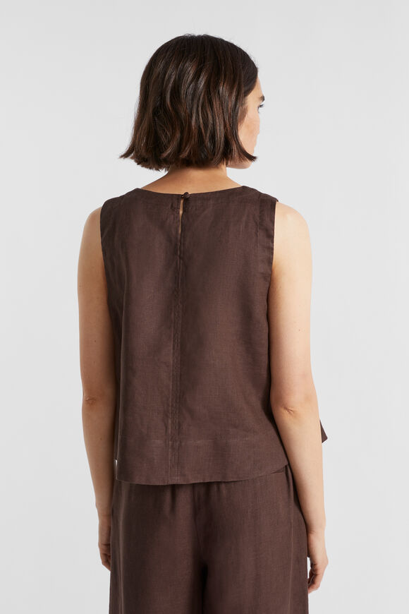 Core Linen Shell Top  Deep Raisin  hi-res
