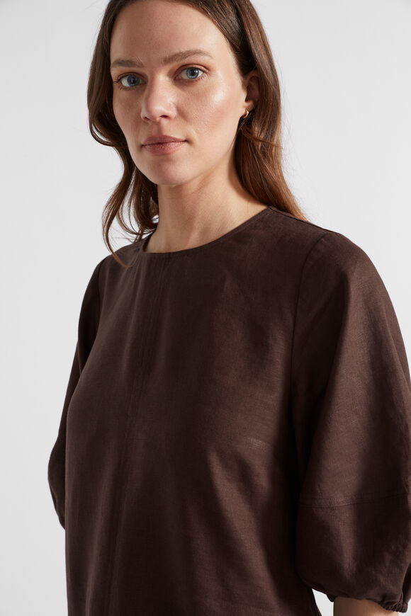 Core Linen Mini Dress  Deep Raisin  hi-res