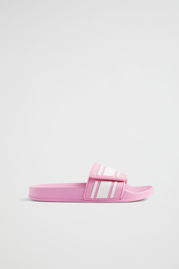 Stripe Rubber Slide  Candy Pink  hi-res