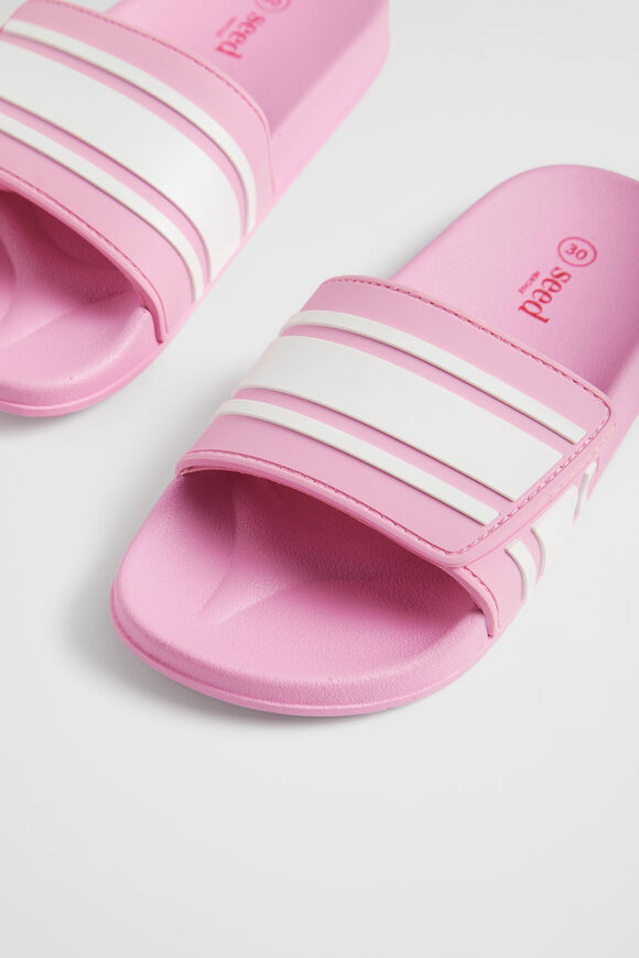 Stripe Rubber Slide  Candy Pink  hi-res