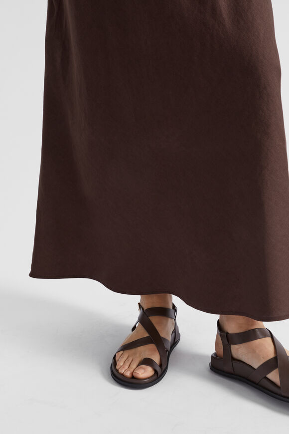 Core Linen Strapless Maxi Dress  Deep Raisin  hi-res