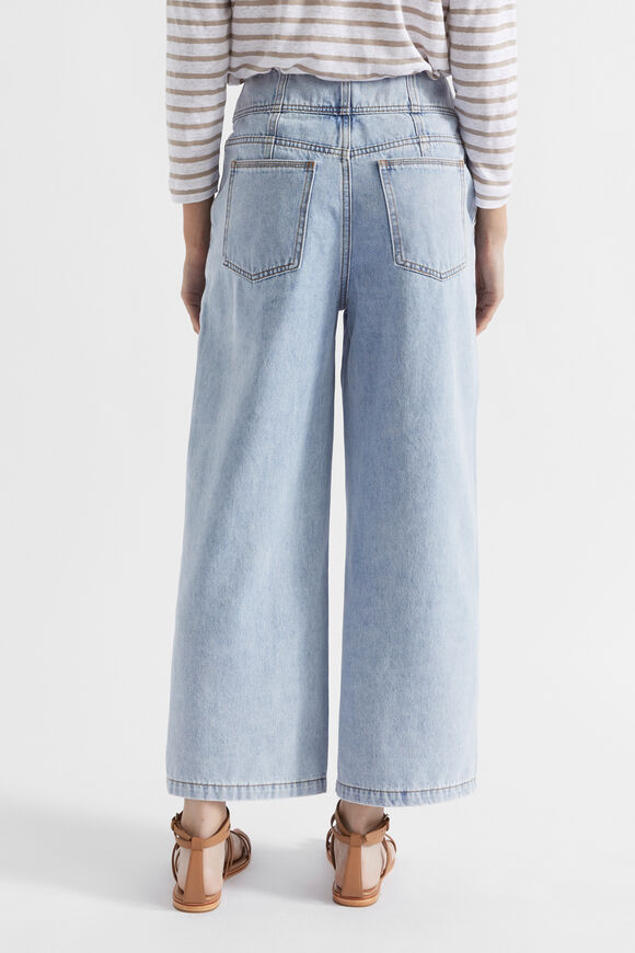 Denim Button Detail Crop Jean  Pacific Wash  hi-res
