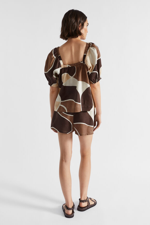 Abstract Square Neck Top  Woodland Abstract  hi-res
