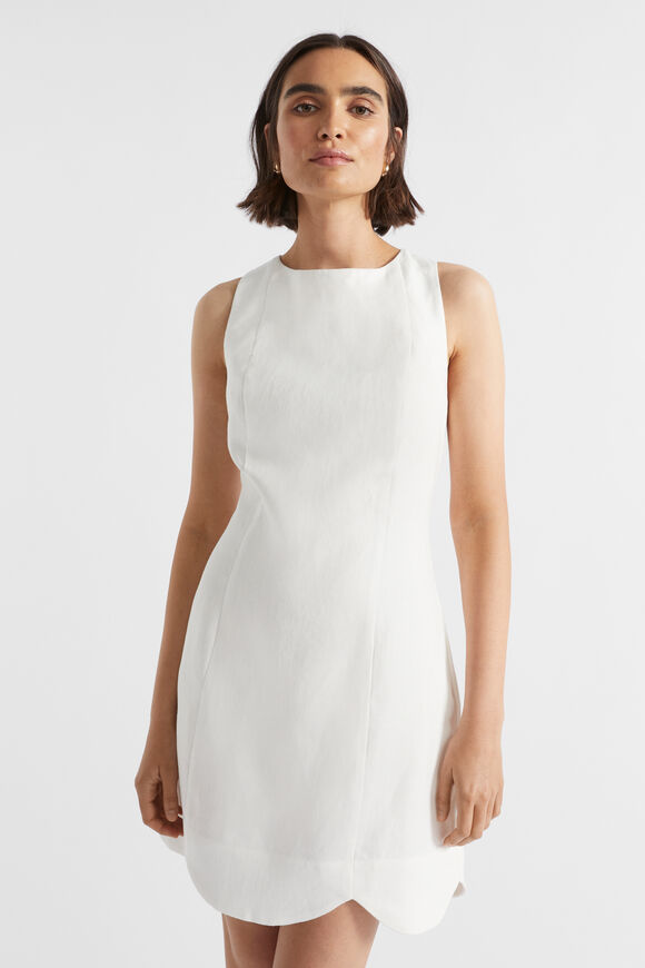 Linen Shift Mini Dress  Cloud Cream  hi-res