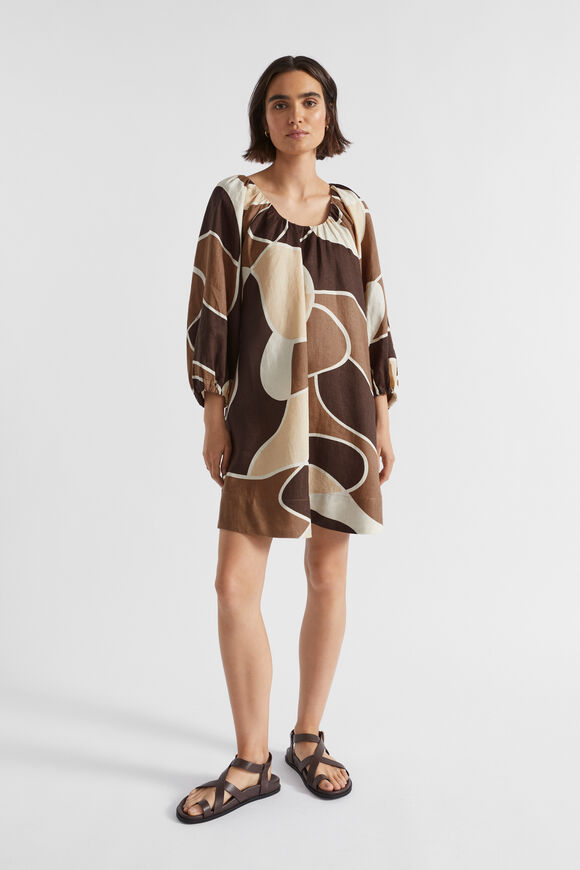 Abstract Flared Mini Dress  Woodland Abstract  hi-res