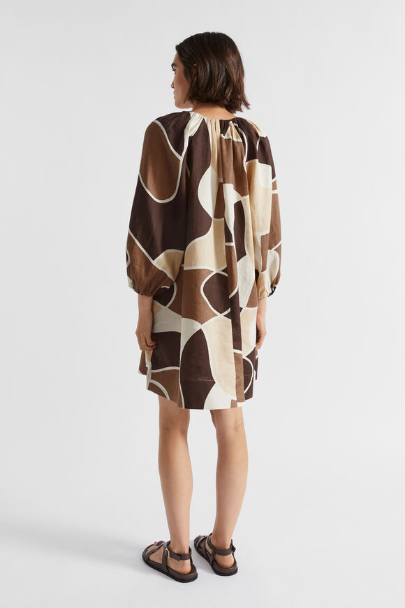 Abstract Flared Mini Dress  Woodland Abstract  hi-res