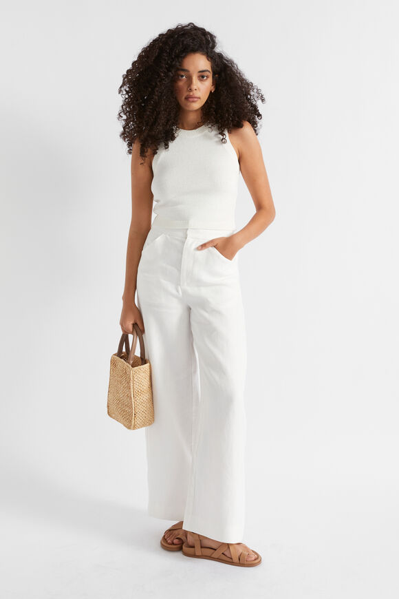 Linen Tailored Pant  Cloud Cream  hi-res