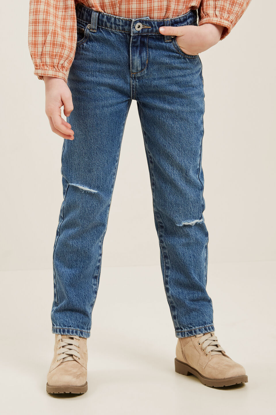Straight Leg Jean  Bright Blue Wash