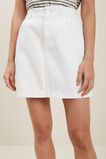 Paperbag Denim Skirt  White  hi-res