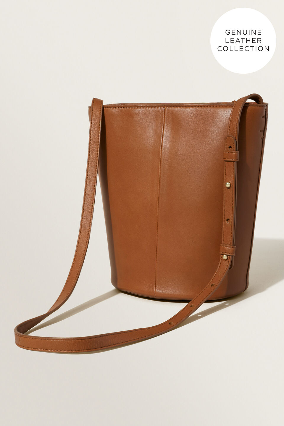 Leather Bucket Bag  Tan  hi-res