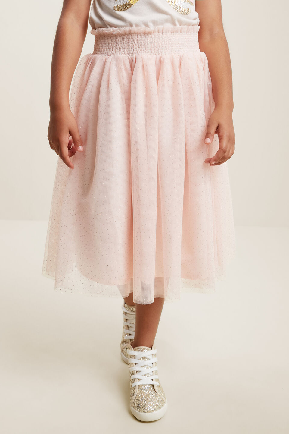 Glitter Spot Midi Tutu  Vanilla