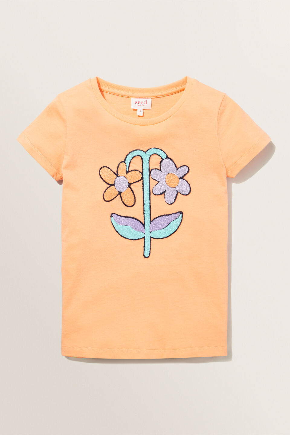 Chenille Flower Tee  Apricot