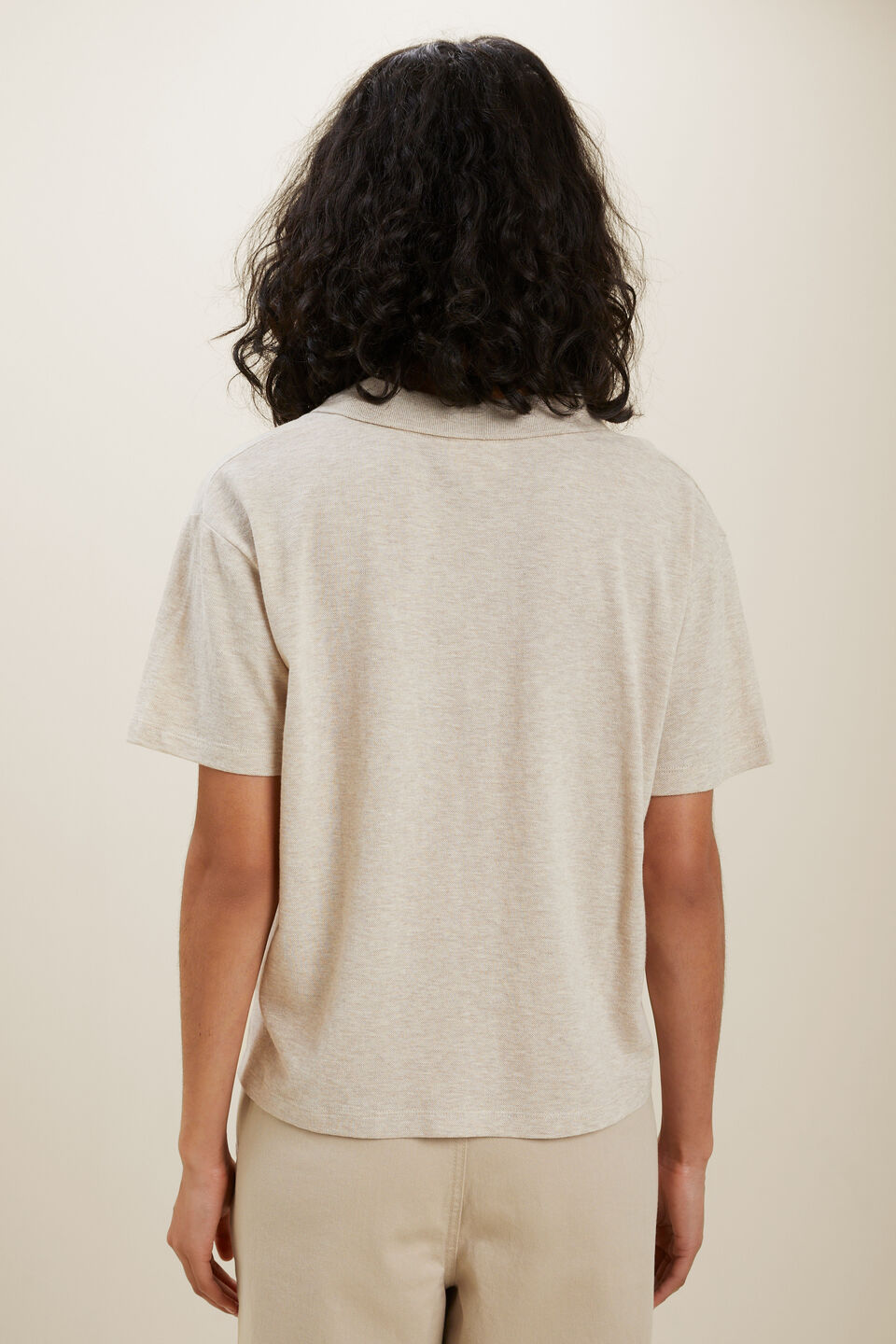Polo Tee  Latte Marle