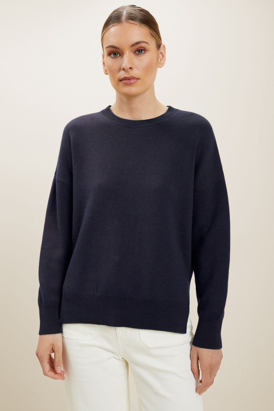 Hi-Low Sweater  Deep Navy