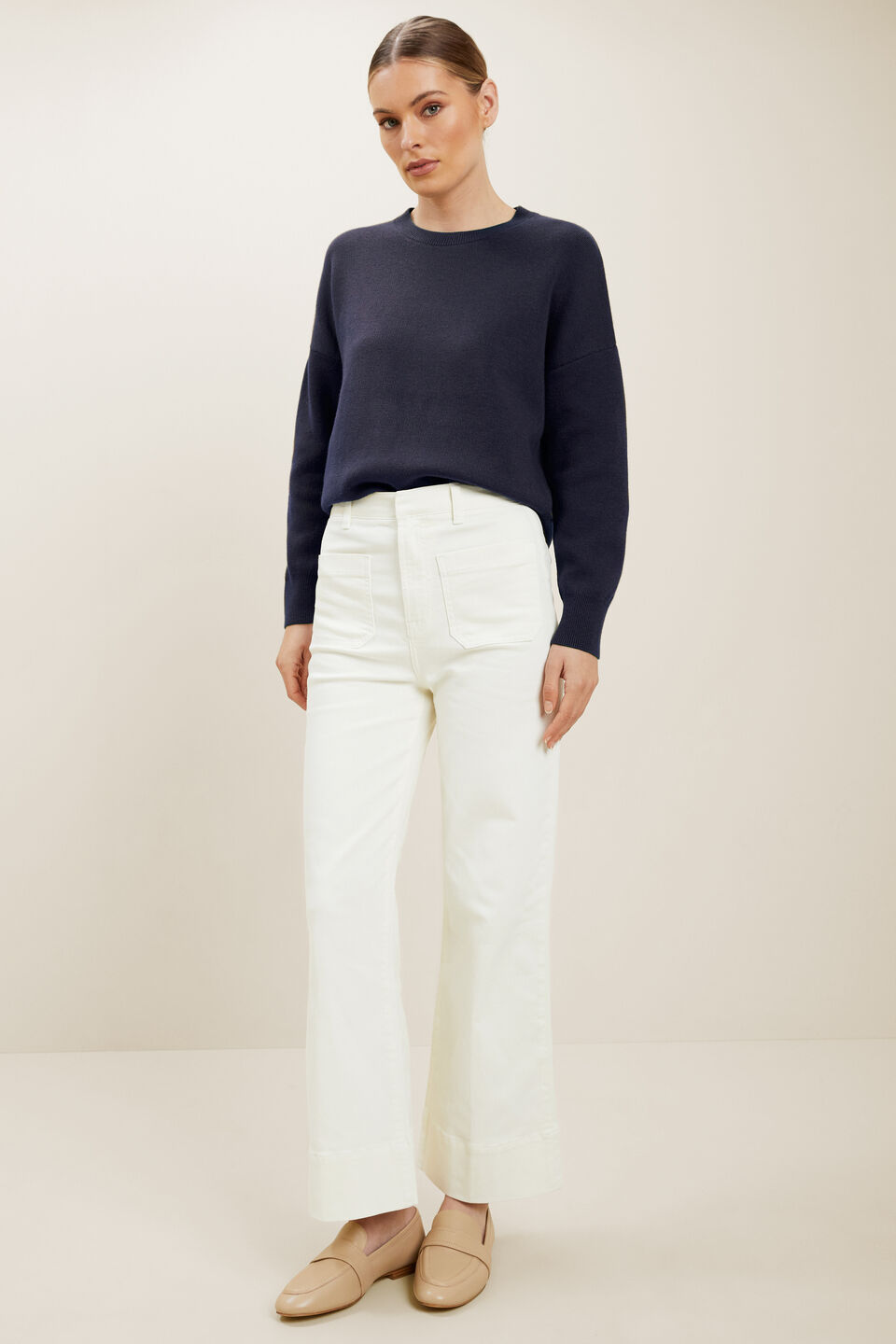 Hi-Low Sweater  Deep Navy
