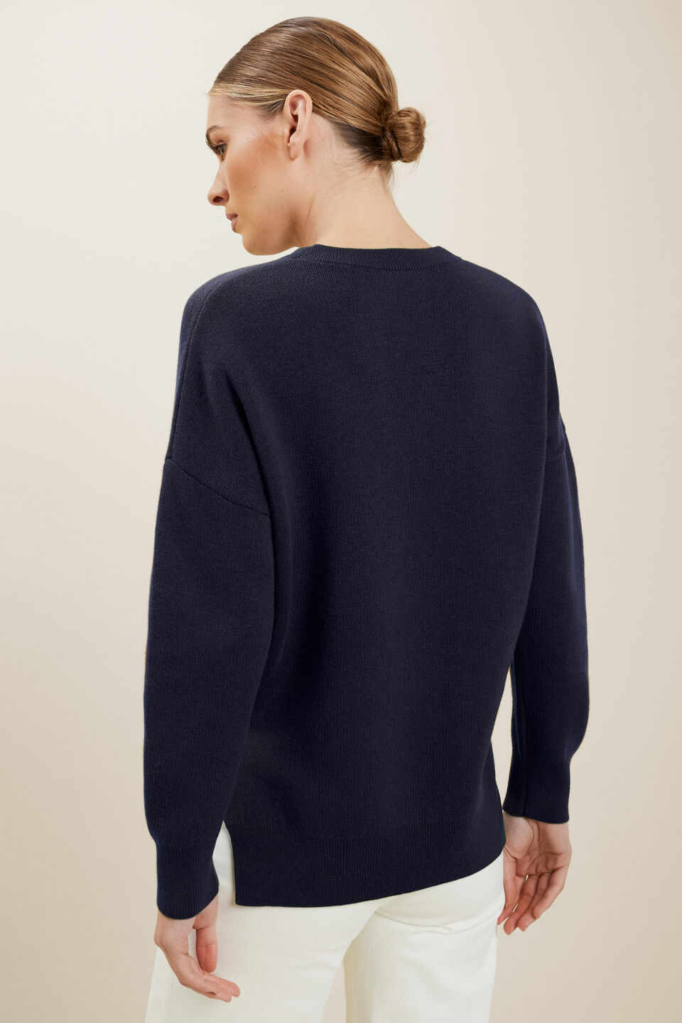 Hi-Low Sweater  Deep Navy
