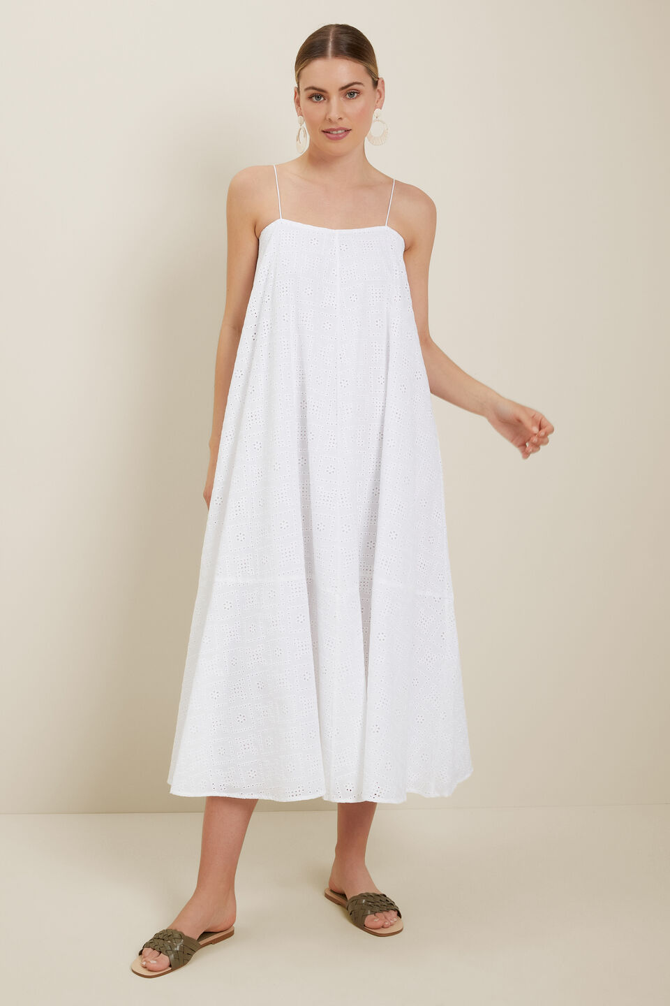 Broderie Maxi Dress  Whisper White