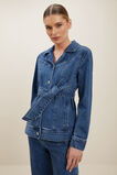 Denim Tie Up Jacket  Mid Indigo Denim  hi-res